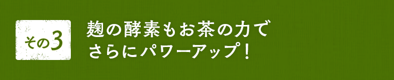 その3 麹の酵素もお茶の力でさらにパワーアップ!